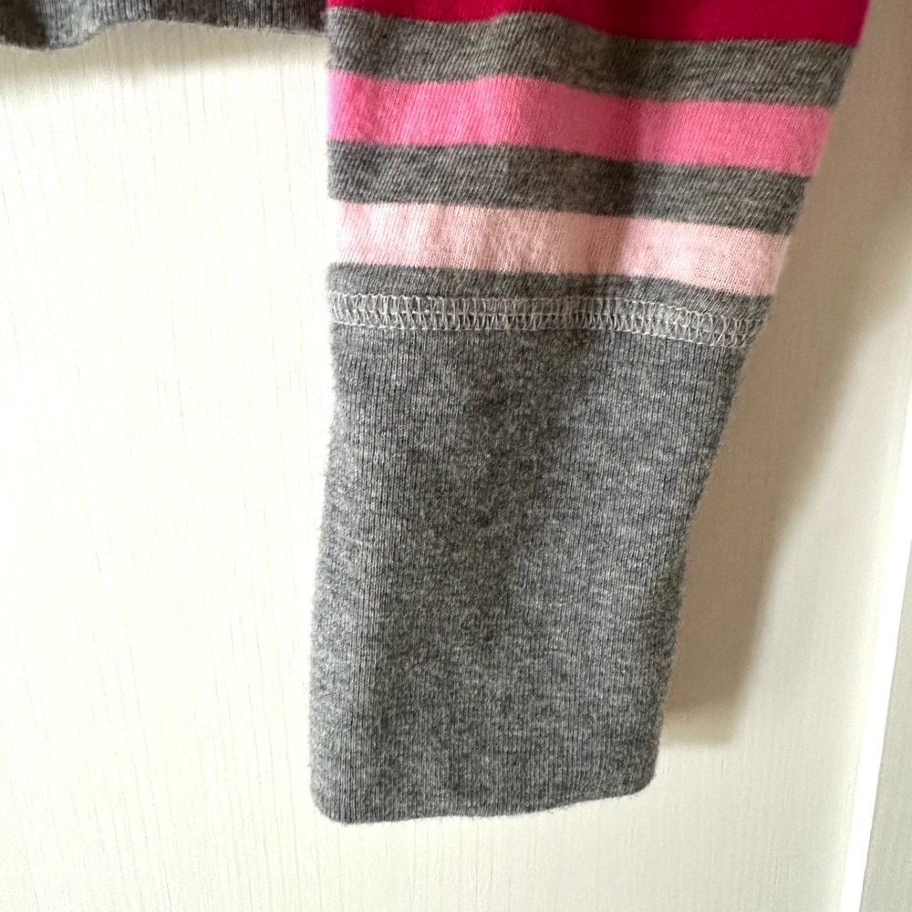 Aeropostale Striped V-Neck Cardigan Pink Gray Red SP - Picture 3 of 11